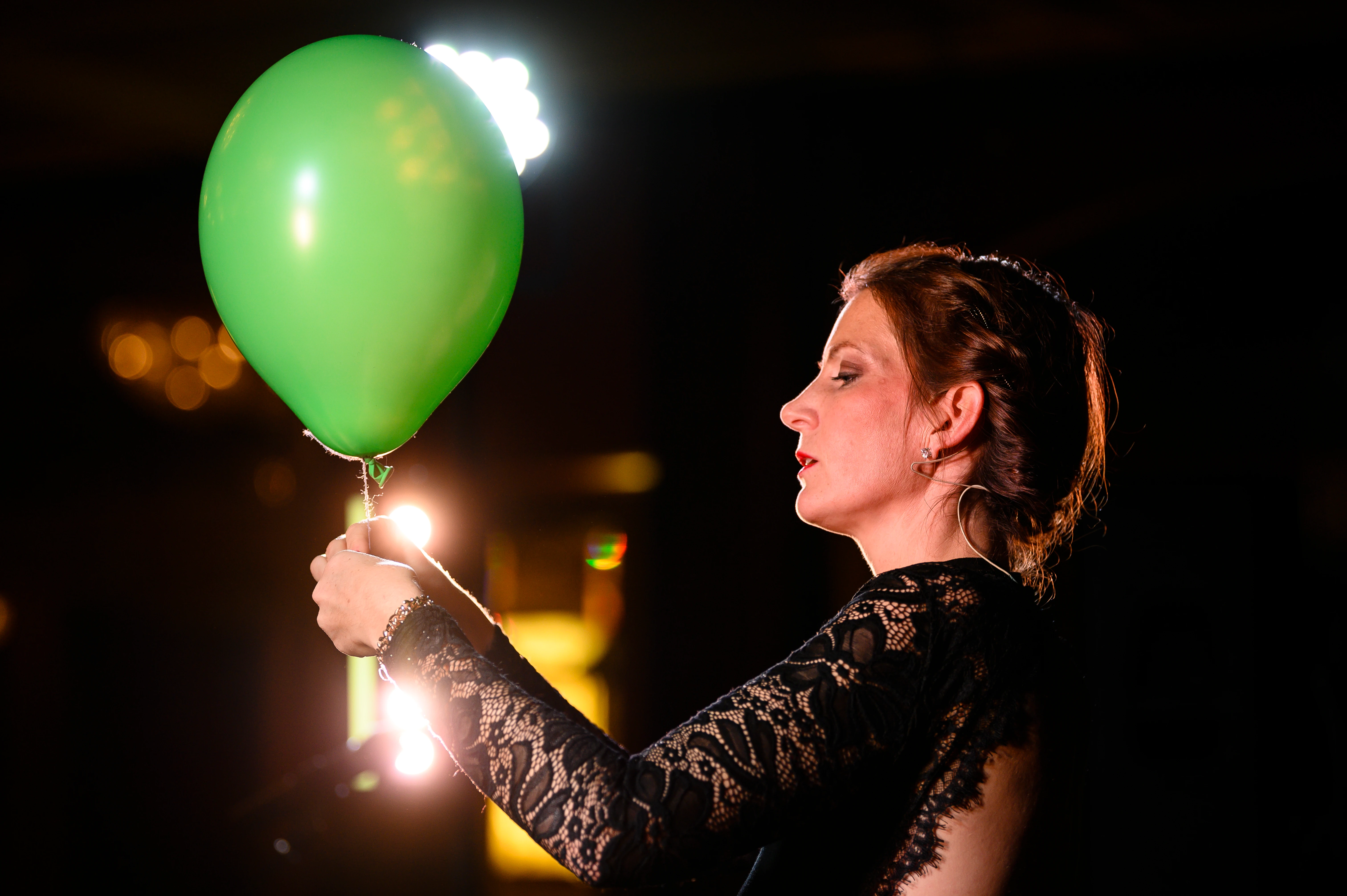 Johanna Lux performing a stage show