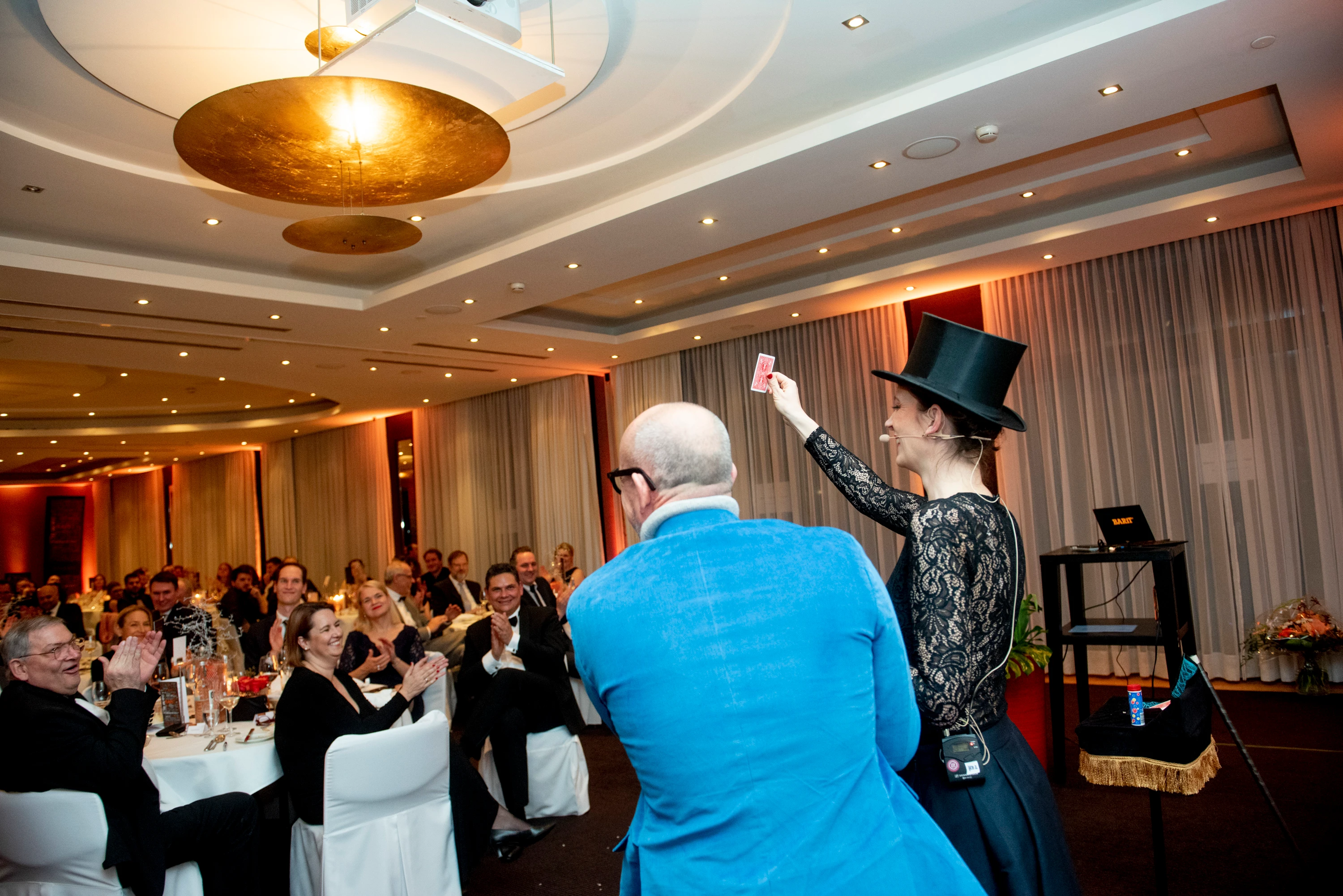 Johanna Lux performing a stage show