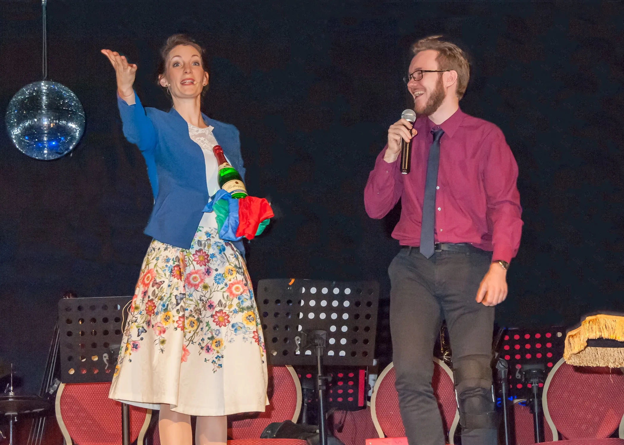 Johanna Lux performing a stage show