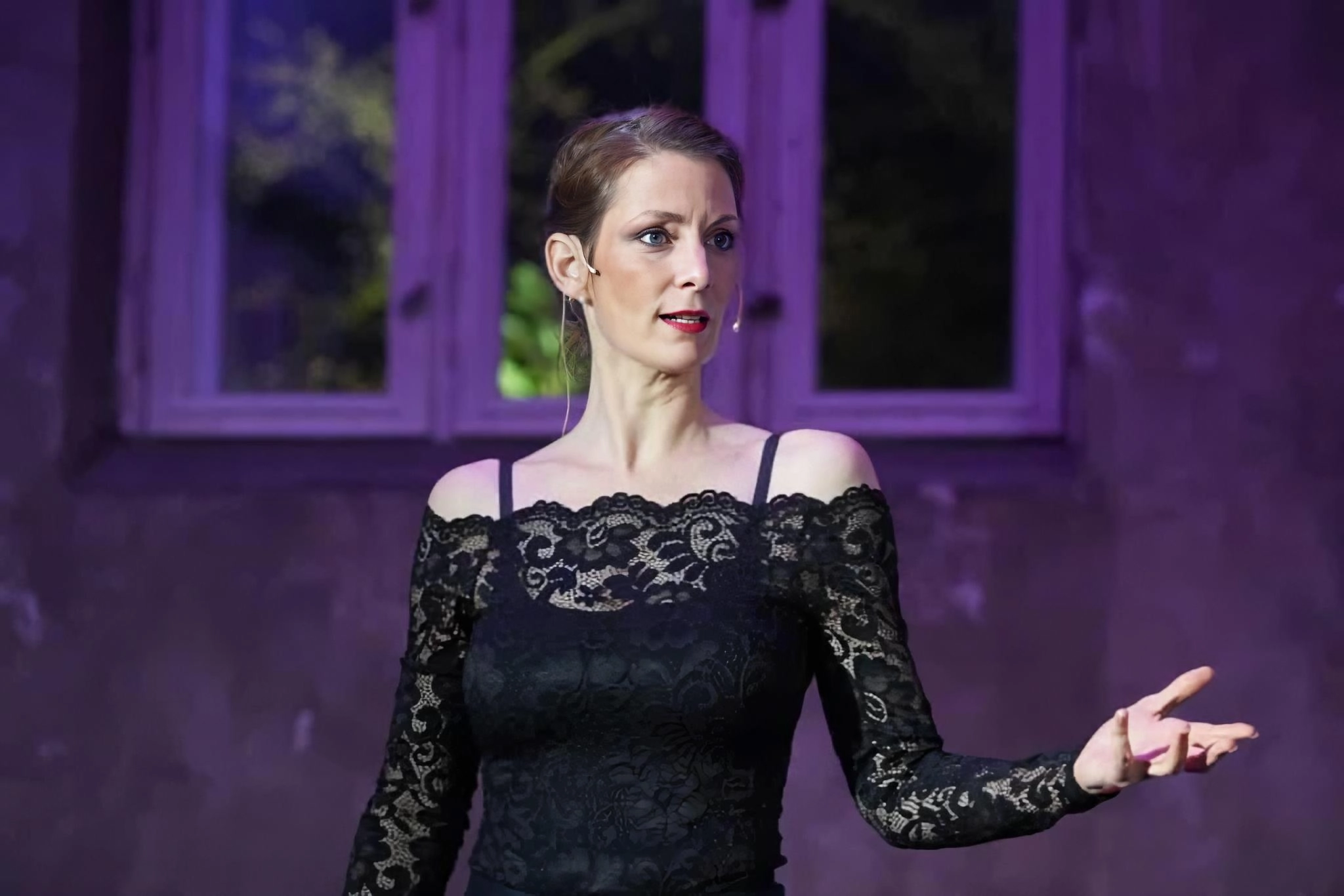 Johanna Lux performing a stage show